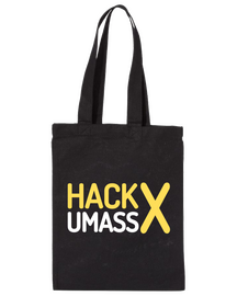 hackumass x tote bag design (10/22/22) -- i made a simplified version of the existing logo for this